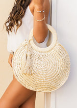 Load image into Gallery viewer, Straw Tassel O-Ring Tote
