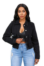 Load image into Gallery viewer, WOMEN FASHION DENIM JACKET
