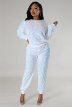 Load image into Gallery viewer, Sequin Long Sleeve Top and Pant Set