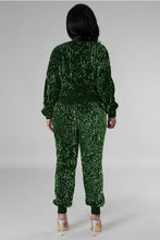 Load image into Gallery viewer, Sequin Long Sleeve Top and Pant Set