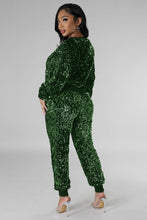Load image into Gallery viewer, Sequin Long Sleeve Top and Pant Set