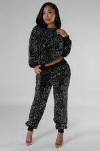 Load image into Gallery viewer, Sequin Long Sleeve Top and Pant Set