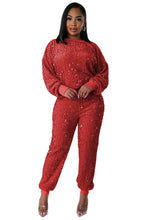 Load image into Gallery viewer, WOMEN FASHION SEQUIN TWO PIECE PANT SET