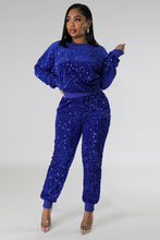 Load image into Gallery viewer, WOMEN FASHION SEQUIN TWO PIECE PANT SET
