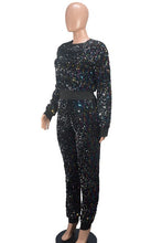 Load image into Gallery viewer, WOMEN FASHION SEQUIN TWO PIECE PANT SET