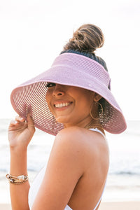 Foldable Wide Brim Bow Visor Hat