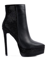 Load image into Gallery viewer, ENCANTO Diamante Set High Heeled Ankle Boot
