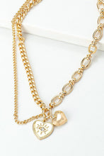Load image into Gallery viewer, Asymmetric mix chain with heart pendant necklace
