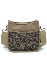 Leopard Colorblock Hobo Crossbody Bag