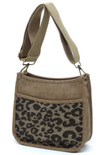 Load image into Gallery viewer, Leopard Colorblock Hobo Crossbody Bag
