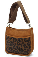 Load image into Gallery viewer, Leopard Colorblock Hobo Crossbody Bag
