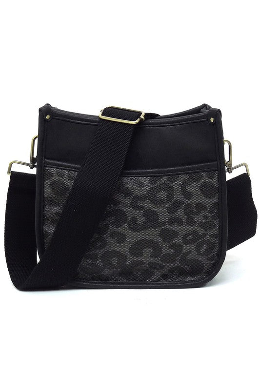 Leopard Colorblock Hobo Crossbody Bag