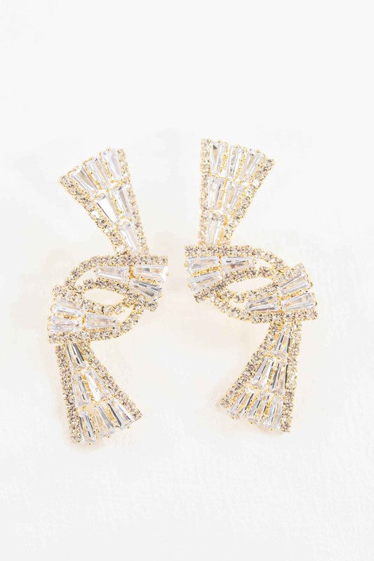 Crystal Ribbon Earrings