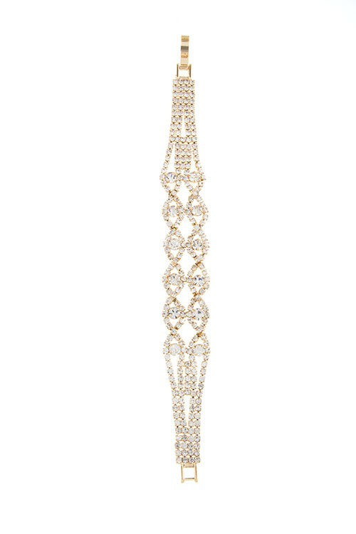 RHINESTONE TWISTED BRACELET