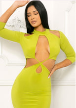 Load image into Gallery viewer, Long sleeve cutout halter mini dress
