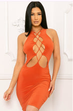 Load image into Gallery viewer, Sleeveless cutout tie front dress
