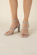 Load image into Gallery viewer, DEVIN-1 SILVER RHINESTONE HEELS
