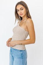 Load image into Gallery viewer, ONE SHOULDER TAPE YARN KNIT TOP
