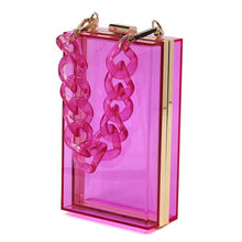 Load image into Gallery viewer, Acrylic Chain Handle See Thru Crossbody Clutch
