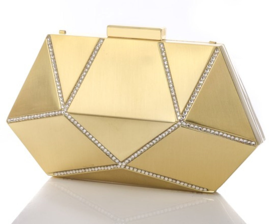 CHAMAIR Rhinestones Crossbody Bag Women Bling Chain Small Clutch Handbags  (Gold)