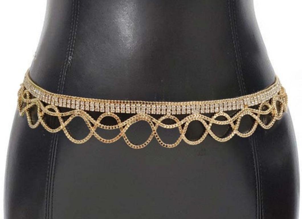 Chain Belt with rhinestones
