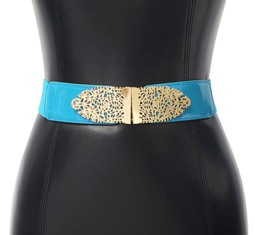 Gold buckle Design Elastic Belt