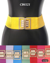 Load image into Gallery viewer, Gold metal square buckle belt
