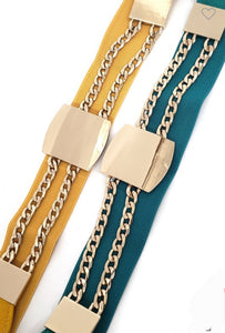 Chain buckle elastic belt