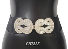 Load image into Gallery viewer, Silver buckle elastic belt
