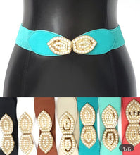 Load image into Gallery viewer, Pearl stones elastic belt
